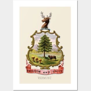1876 Vermont Coat of Arms Posters and Art